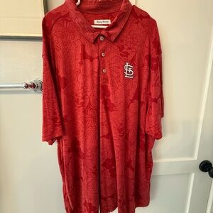 Tommy Bahama Scarlet Polo with Floral Design